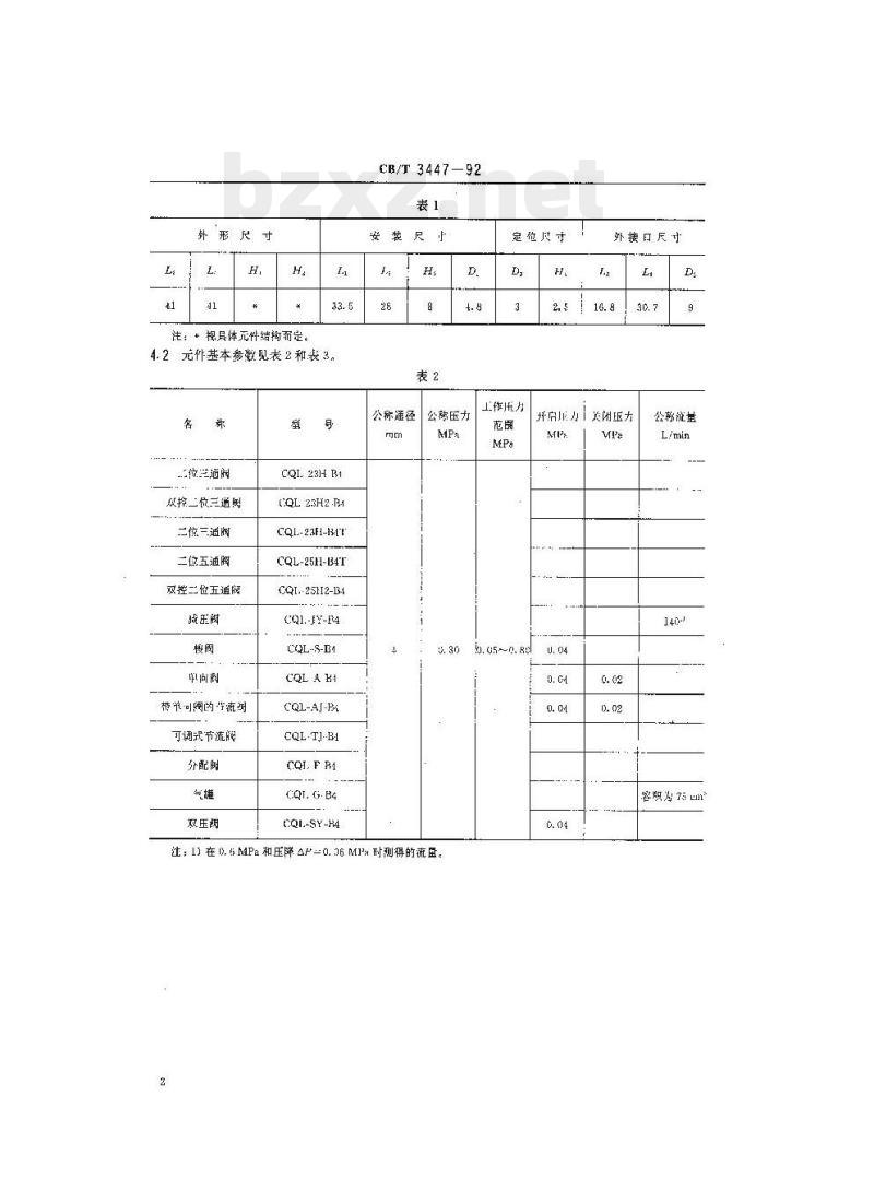 CB/T 3447-92 船用气动逻辑元件