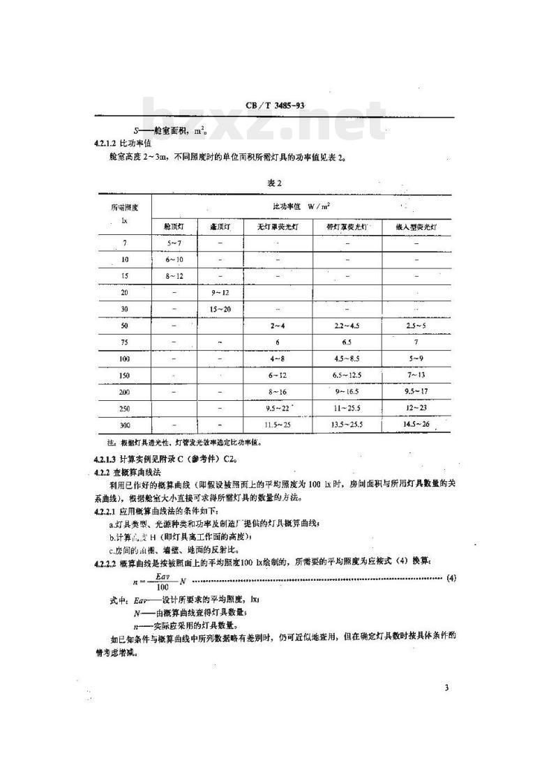 CB/T 3485-93 舱室照度计算与测量方法
