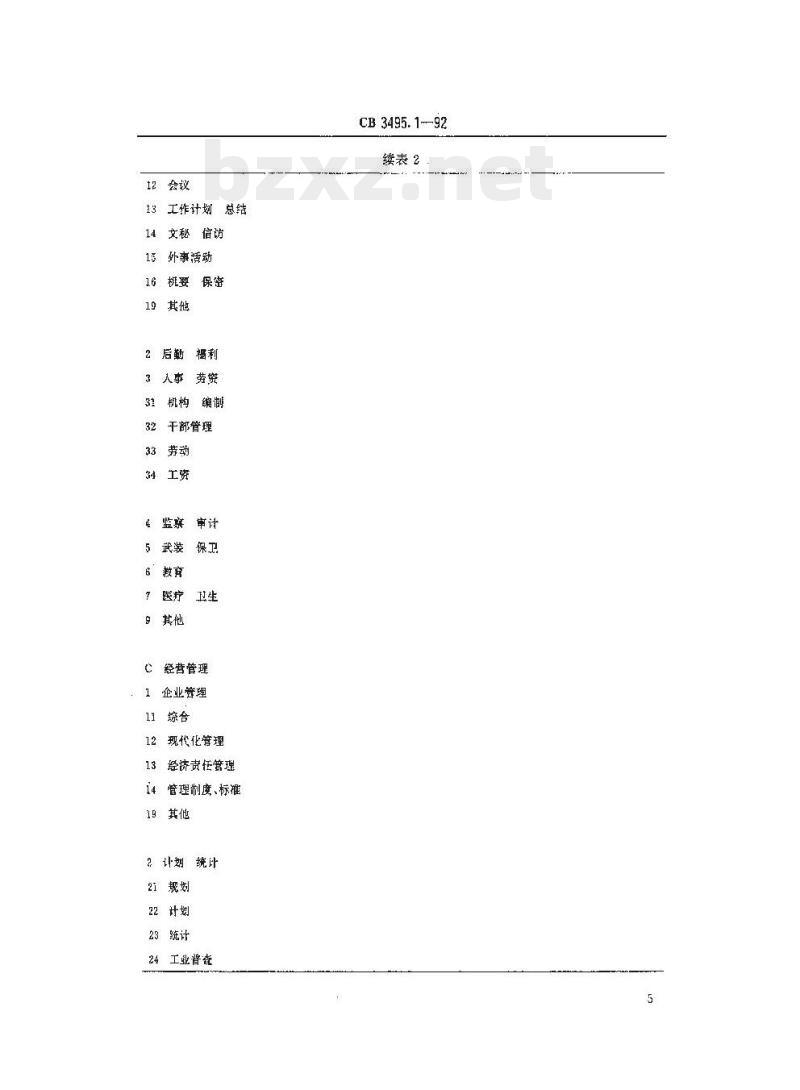 CB 3495.1-92 船舶工业档案管理规则分类大纲及编号