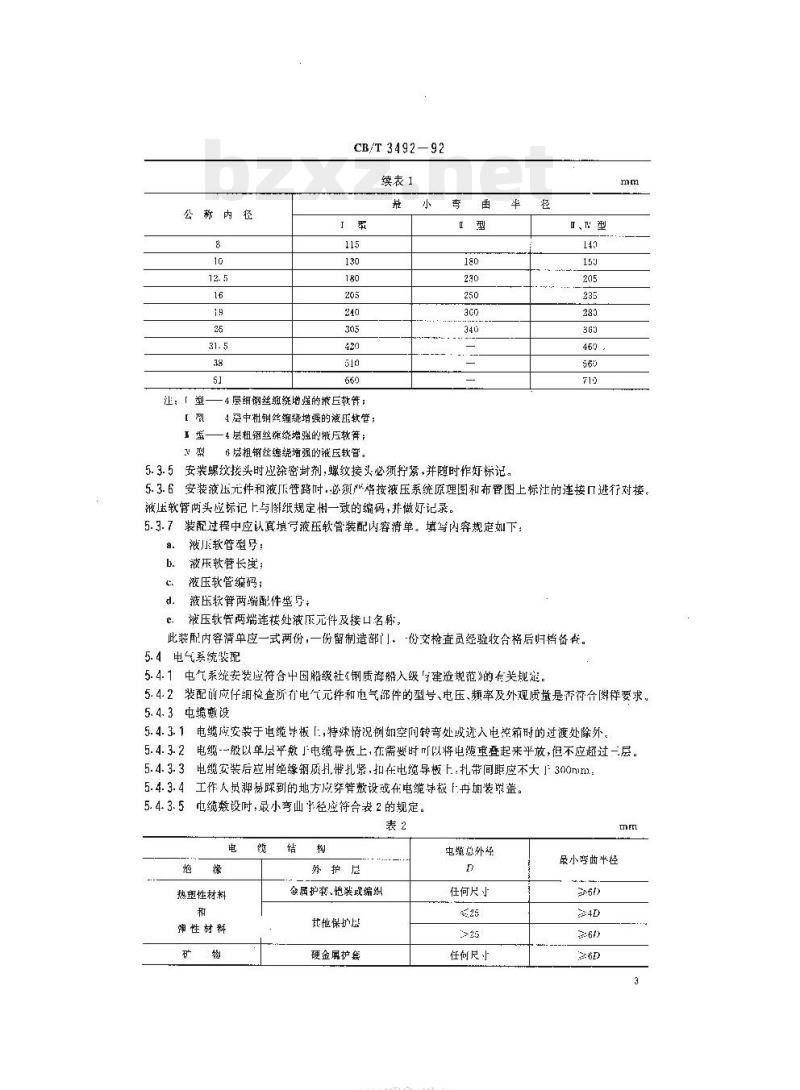CB/T 3492-92 船用臂架起重机安装技术要求