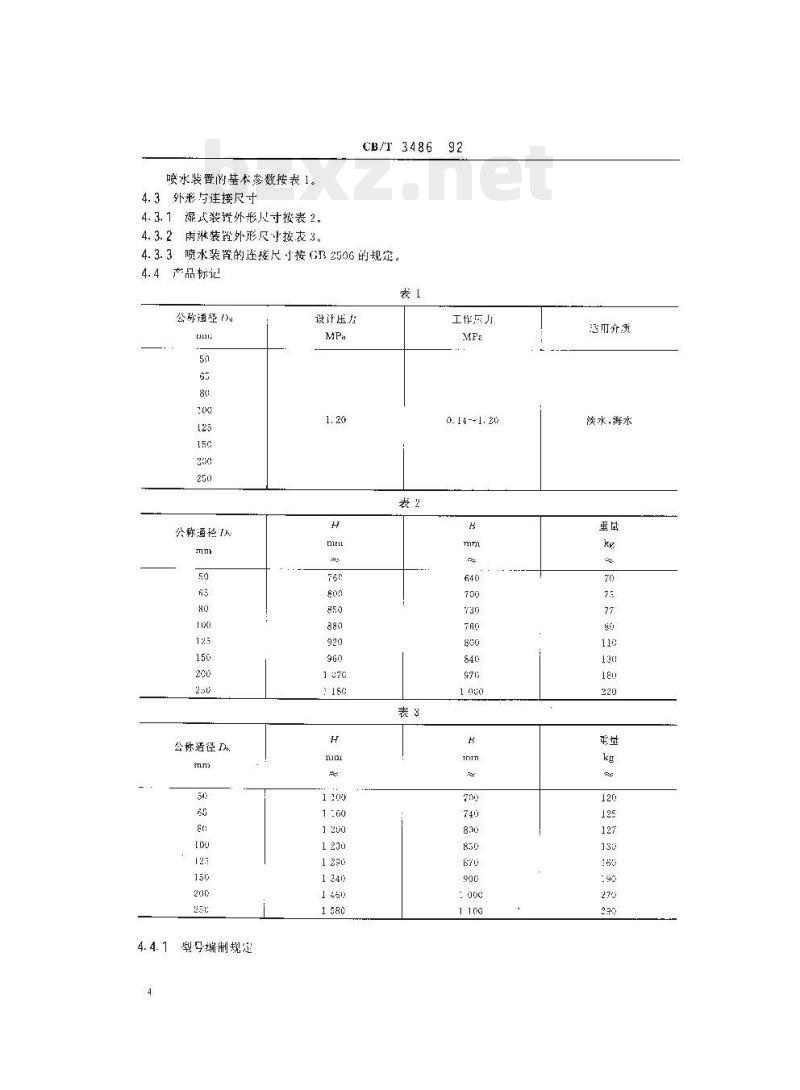 CB/T 3486-92 船用自动喷水灭火装置