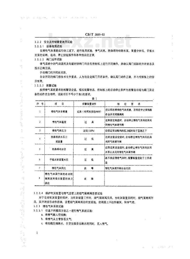 CB/T 3609-93 惰性气体系统安装及效用试验质量要求