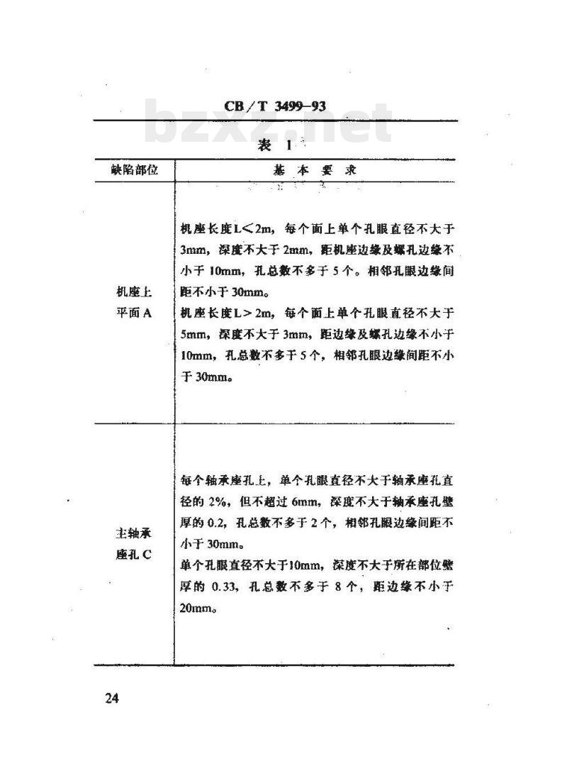 CB/T 3499-93 船用柴油机机座修理技术要求