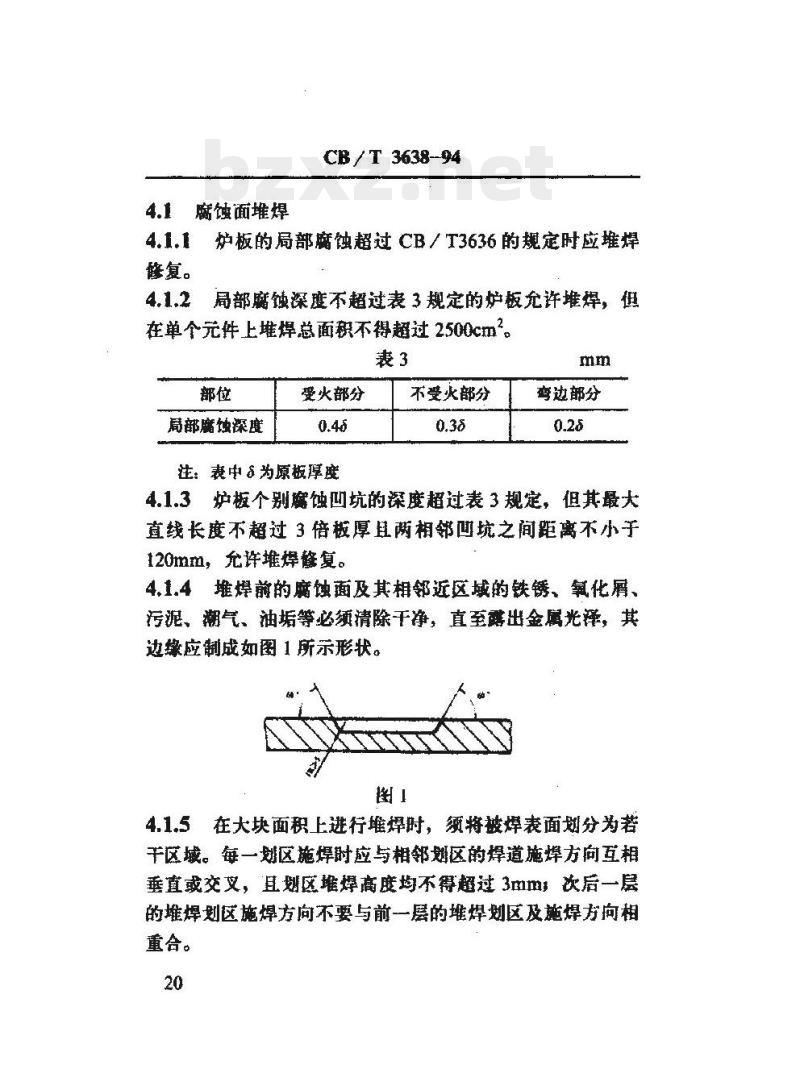 CB/T 3638-94 船用锅炉本体板件修理技术要求