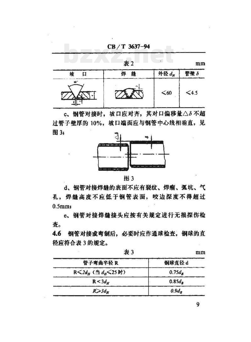 CB/T 3637-94 船用锅炉本体管件修理技术要求