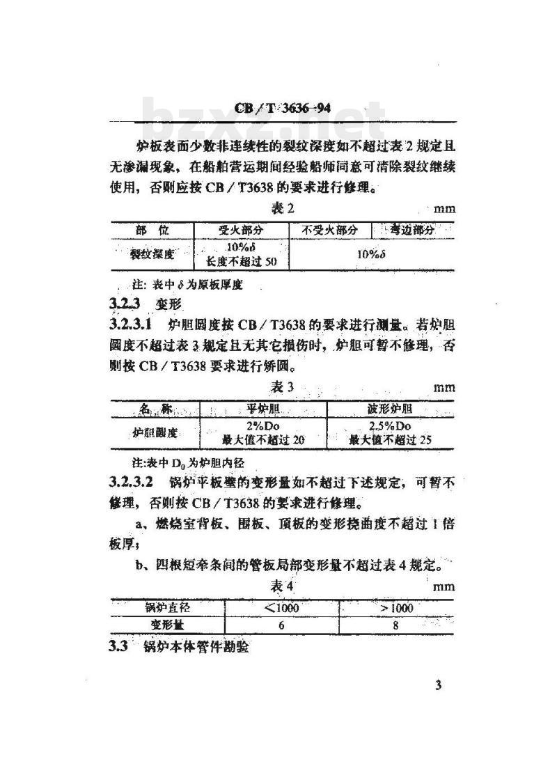 CB/T 3636-94 船用锅炉本体修理勘验技术要求