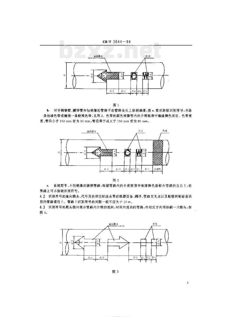 CB/T 3644-94 海洋平台输送管路的识别颜色和符号