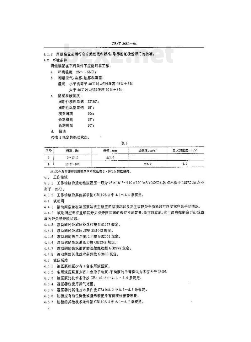 CB/T 3659-94 船用压载水遥控阀组控制装置技术条件