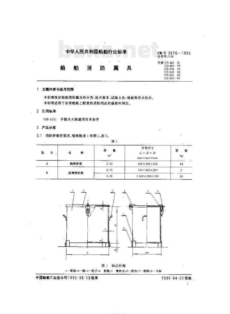 CB/T 3676-1995 船舶消防属具