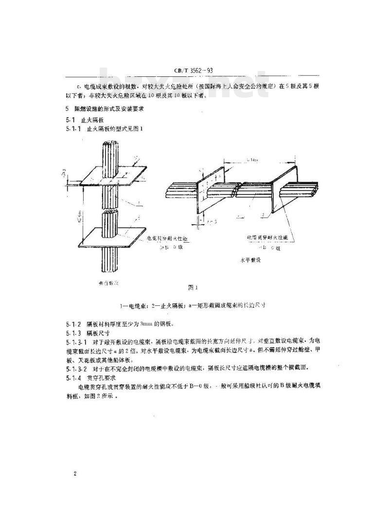 CB/T 3562-93 电缆成束敷设阻燃设施