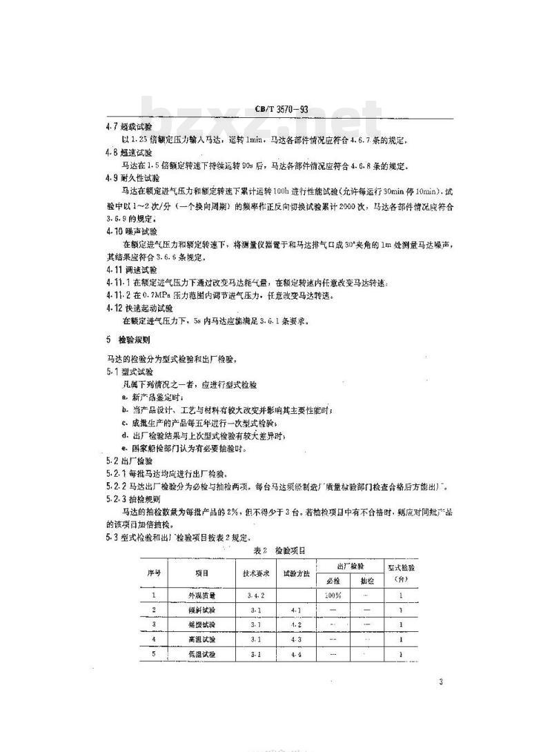 CB/T 3570-93 船用气动马达技术条件