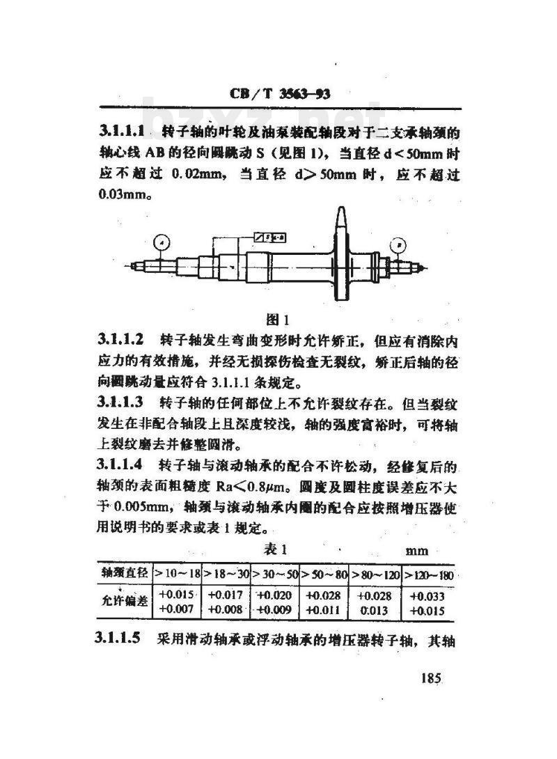 CB/T 3563-93 船用柴油机涡轮增压器修理技术要求