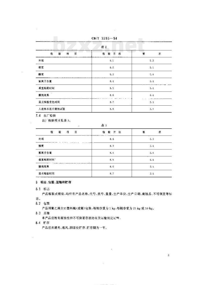 CB/T 3595-94 不锈钢酸洗钝化膏