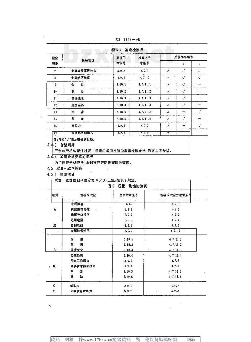 CB 1315-98 线导鱼雷艇上放线机构规范