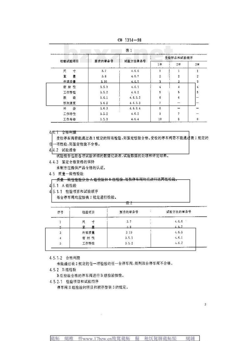 CB 1314-98 鱼雷停车阀规范