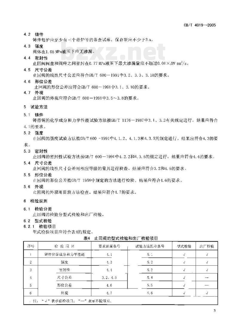 CB/T 4019-2005 J类青铜0.5 MPa旋启式止回阀