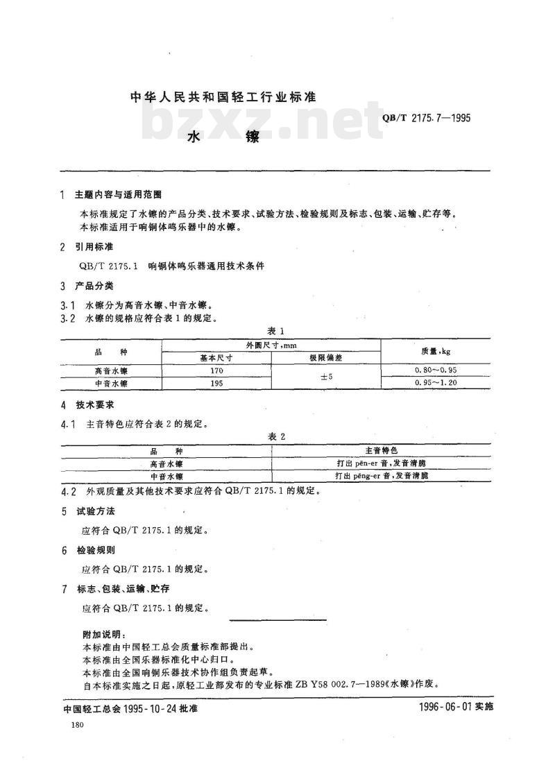 QB/T 2175.7—1995 水镣