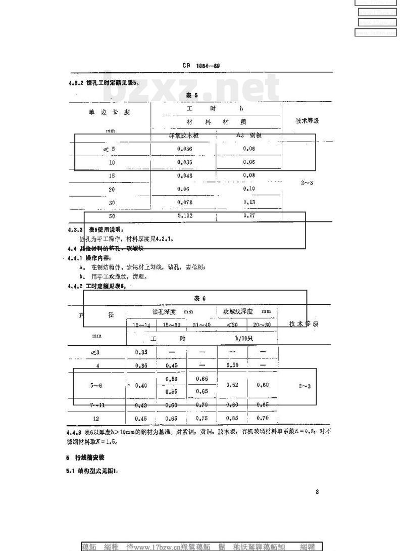 CB 1084-89 特辅机电器安装工时定额