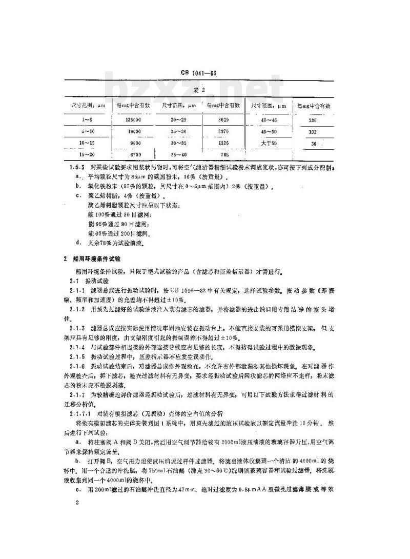 CB 1041-83 船舶液压系统滤器和滤芯试验方法