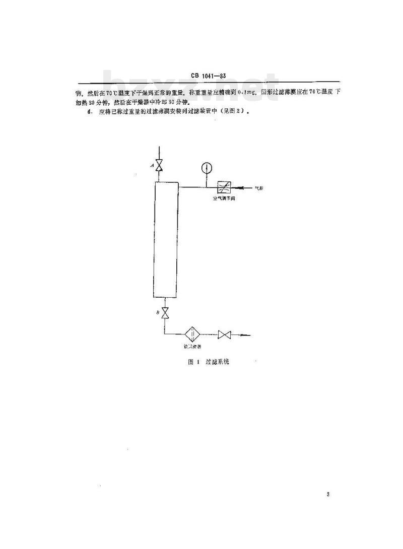 CB 1041-83 船舶液压系统滤器和滤芯试验方法