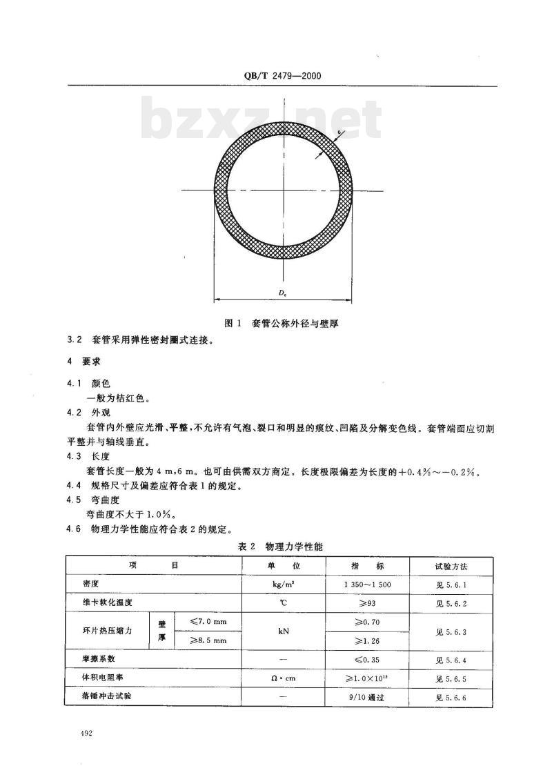 QB/T 2479—2000 埋地式高压电力电缆用氯化聚氯乙烯(PVC-C)套管