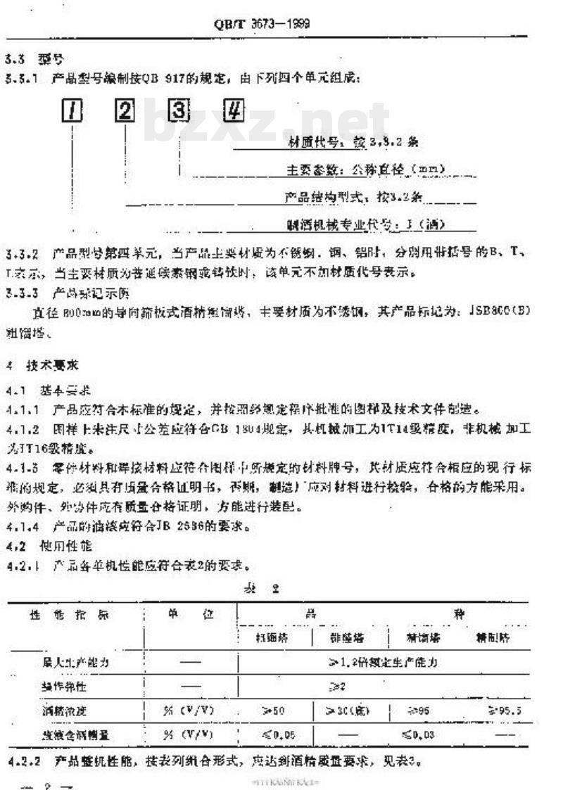 QB/T 3673-1999 酒精蒸馏塔