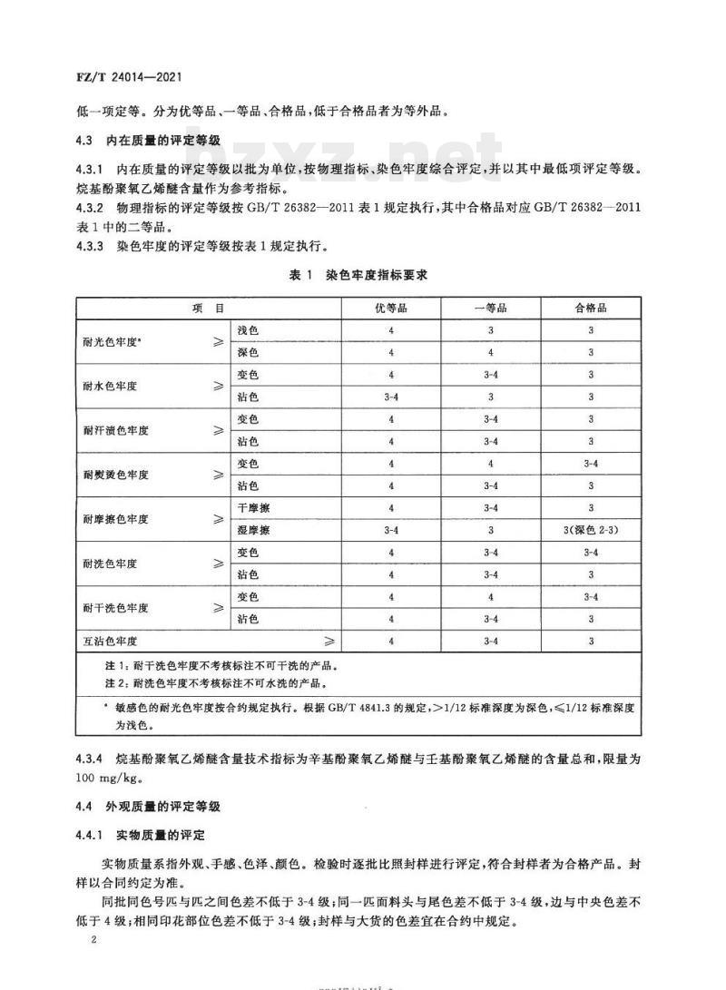 FZ/T 24014—2021 印花精梳毛织品