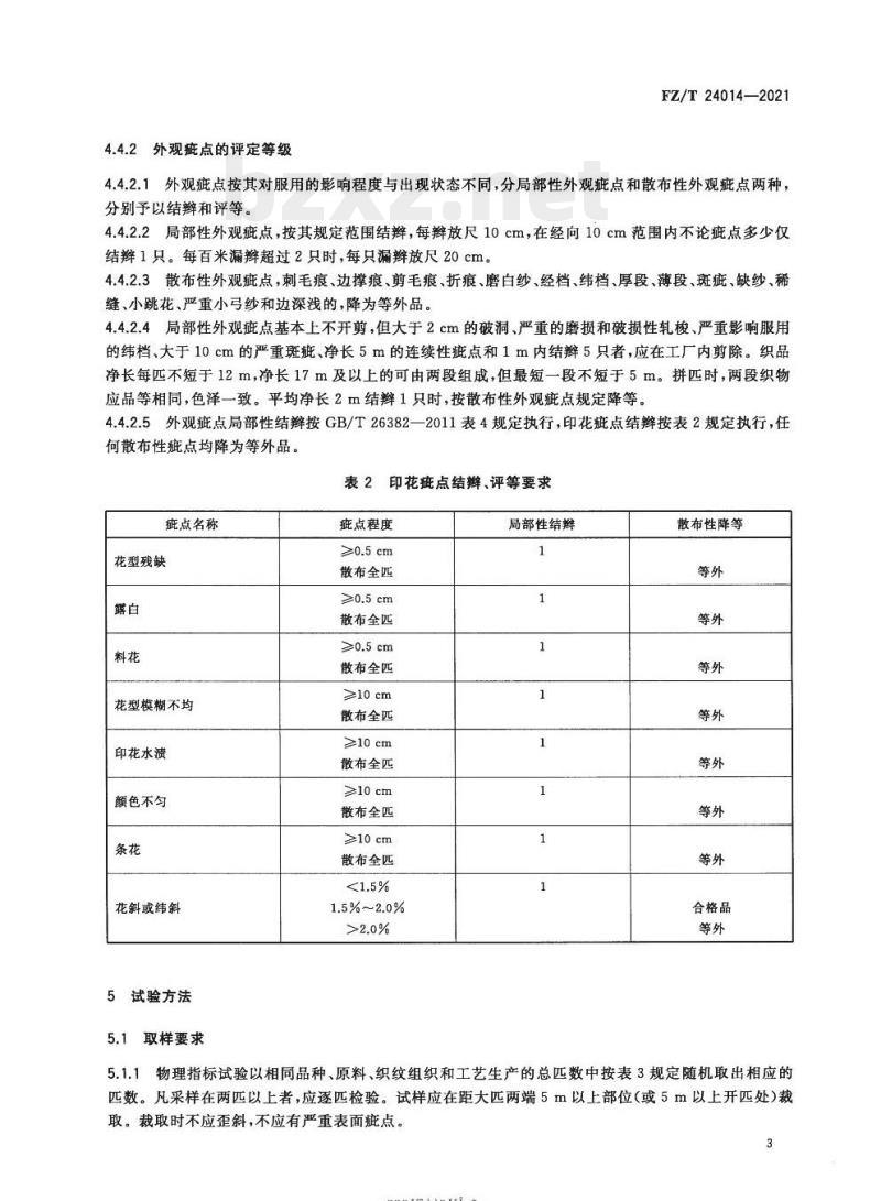 FZ/T 24014—2021 印花精梳毛织品
