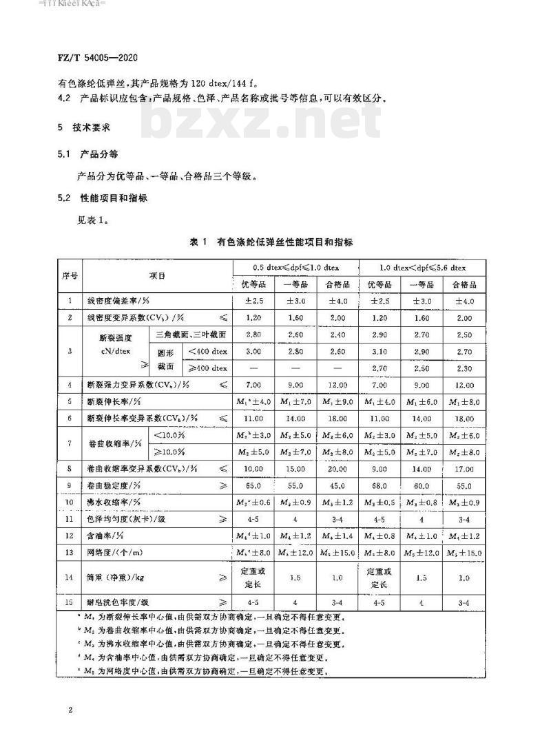 FZ/T 54005—2020 有色涤纶低弹丝
