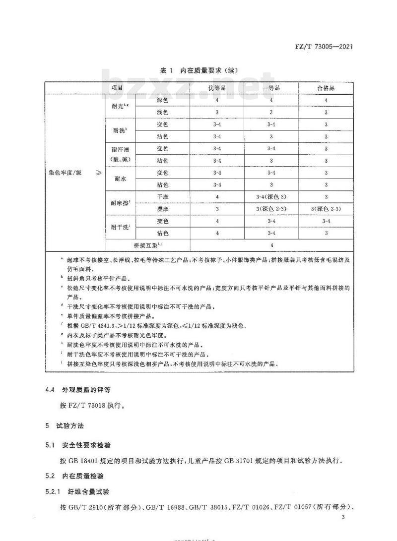 FZ/T 73005—2021 低含毛混纺及仿毛针织品