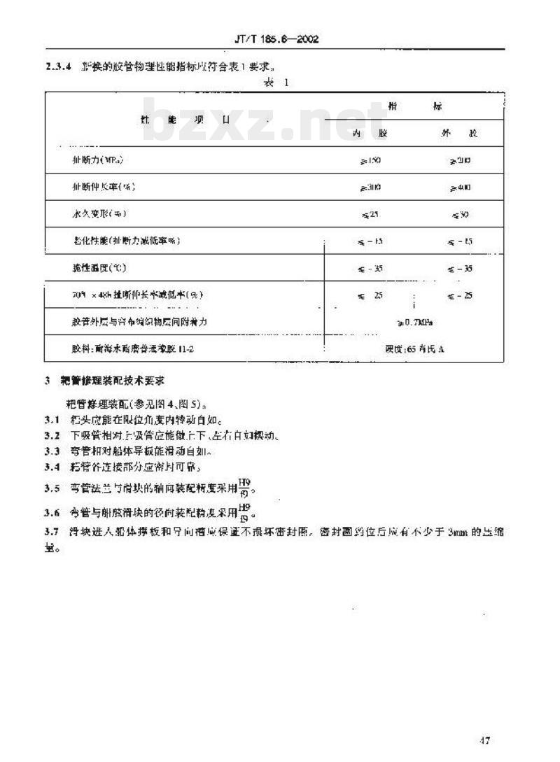 JT/T 185.6-2002 耙吸挖泥船专用设备修理技术要求第6部分:耙管