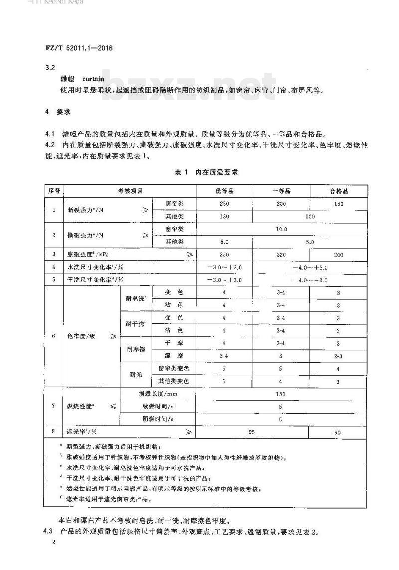 FZ/T 62011.1-2016 布艺类产品第1部分:帷幔