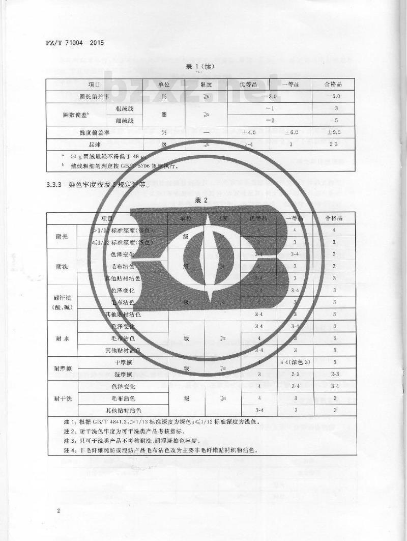 FZ/T 71004-2015 精梳编结绒线