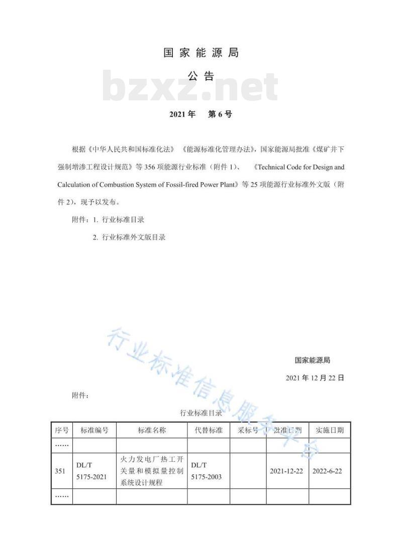 DL/T 5175-2021 火力发电厂热工开关量和模拟量控制系统设计规程