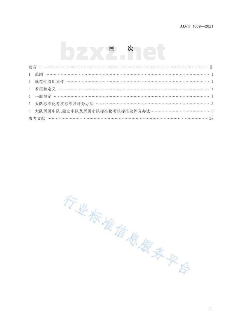 AQ/T 1009—2021 矿山救护队标准化考核规范
