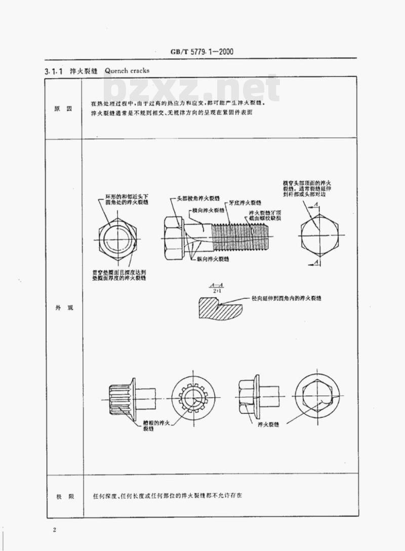 GB/T 5779.1—2000 紧固件表面缺陷螺栓、螺钉和螺柱一般要求