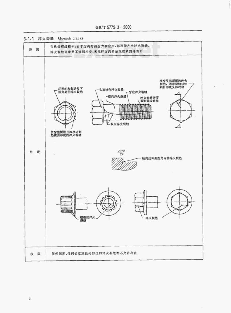 GB/T 5779.3-2000 紧固件表面缺陷螺栓、螺钉和螺柱特殊要求