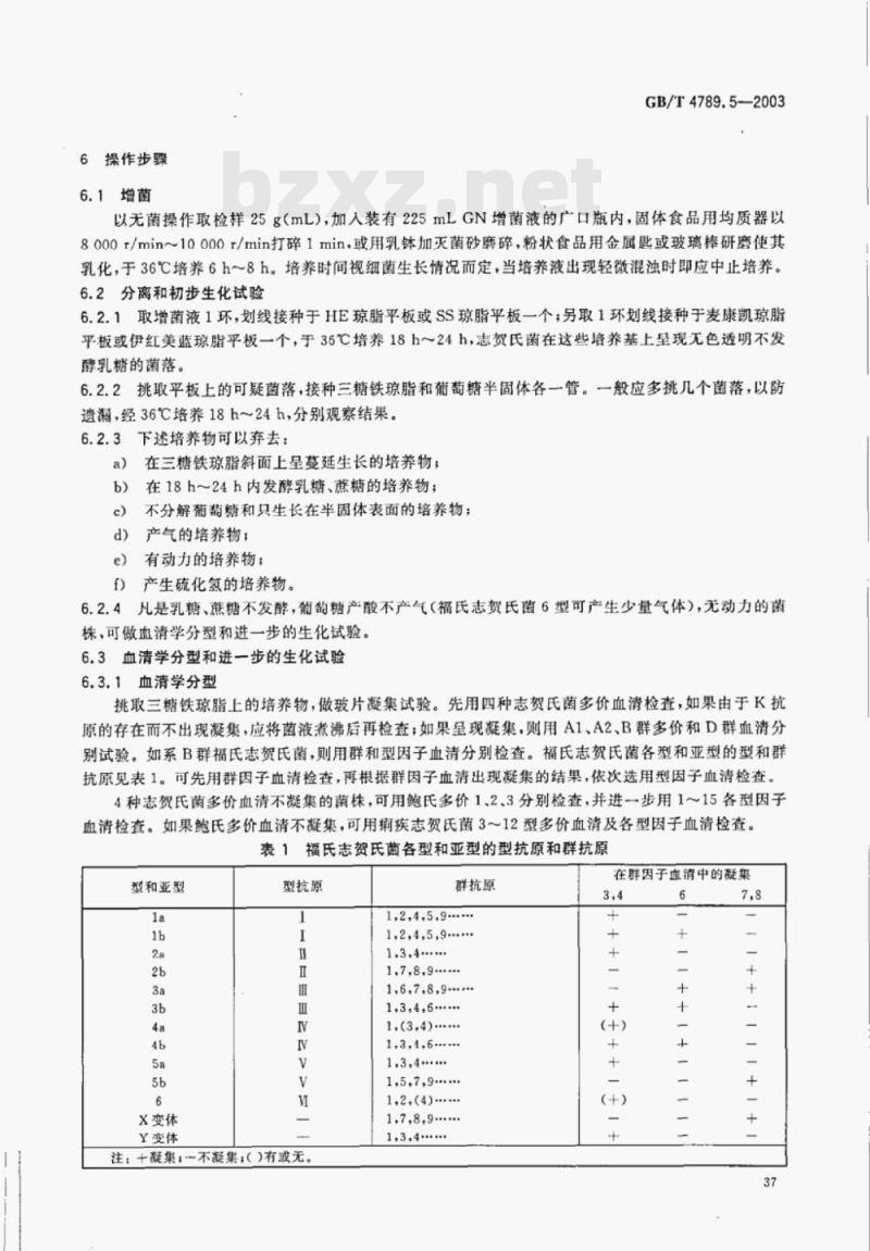 GB/T 4789.5—2003 食品卫生微生物学检验志贺氏菌检验