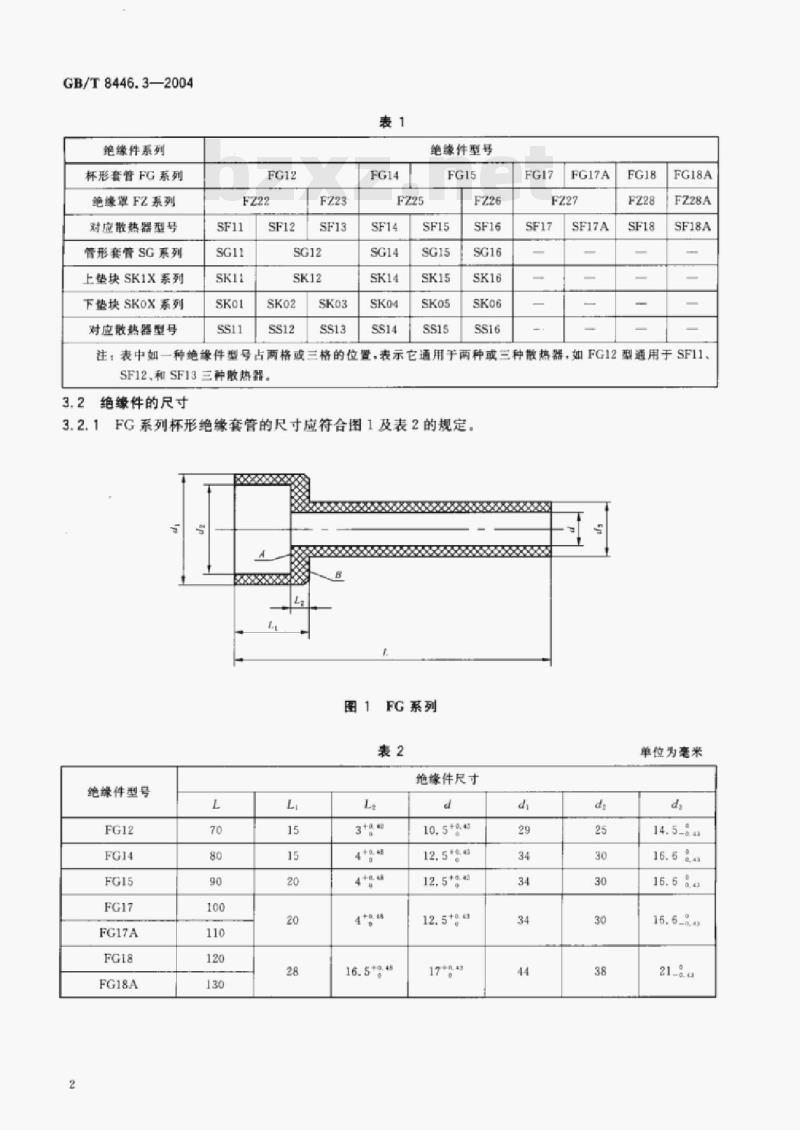 GB/T 8446.3—2004 电力半导体器件用散热器第3部分:绝缘件和紧固件