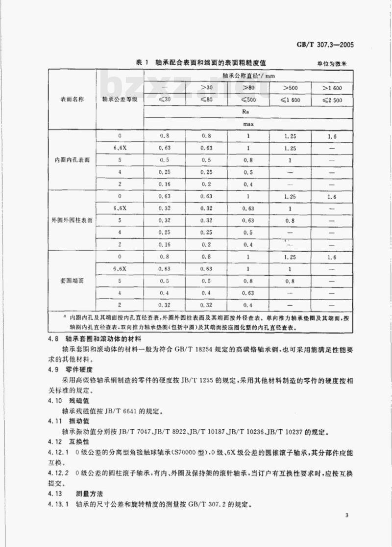 GB/T 307.3—2005 滚动轴承通用技术规则