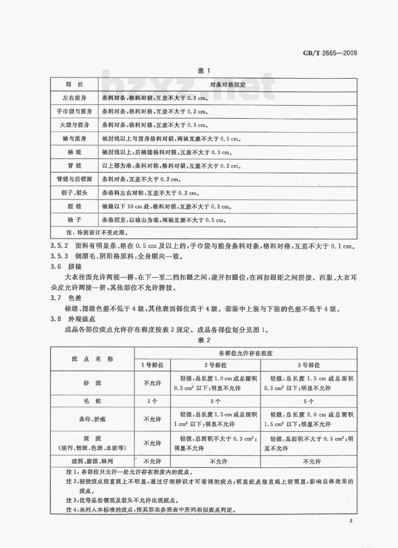 GB/T 2665—2009 女西服、大衣