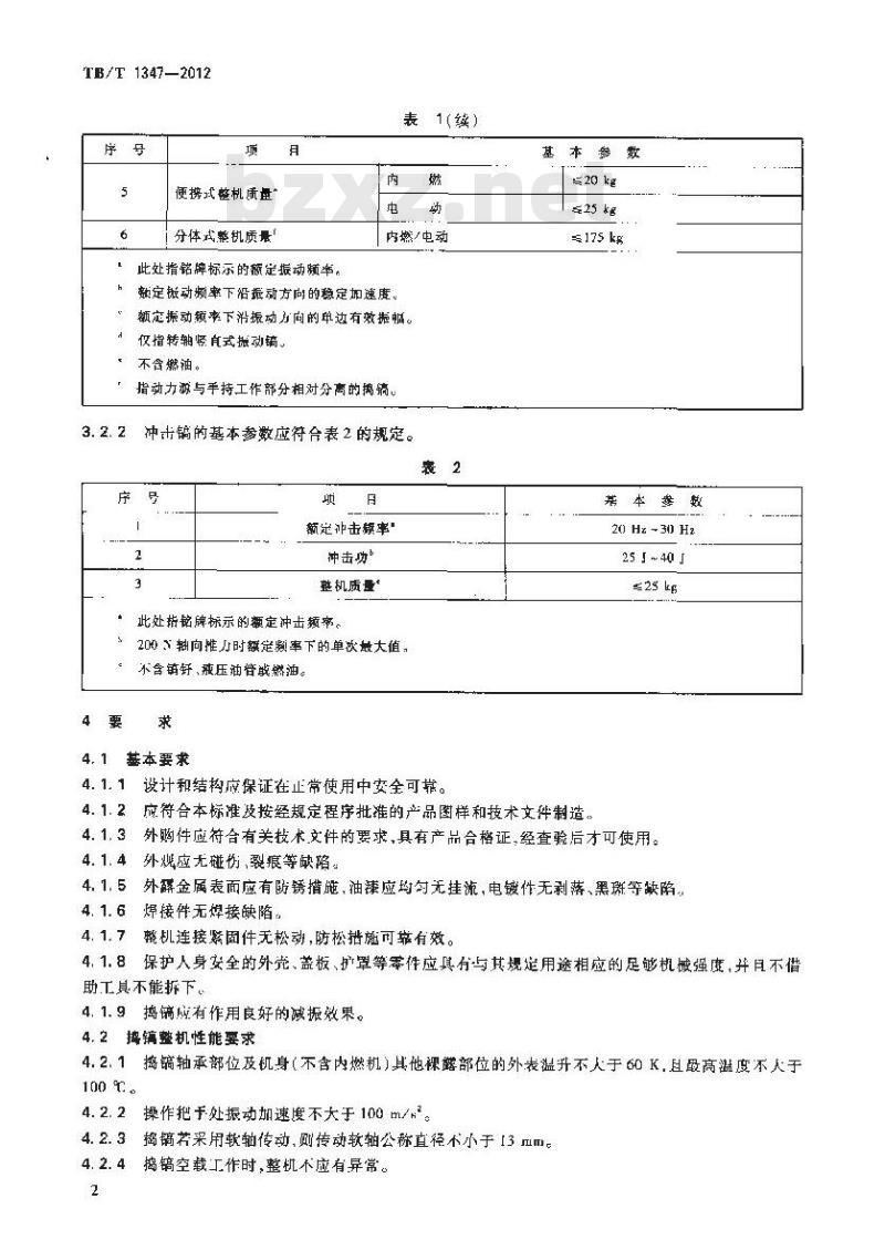 TB/T 1347-2012 捣固镐