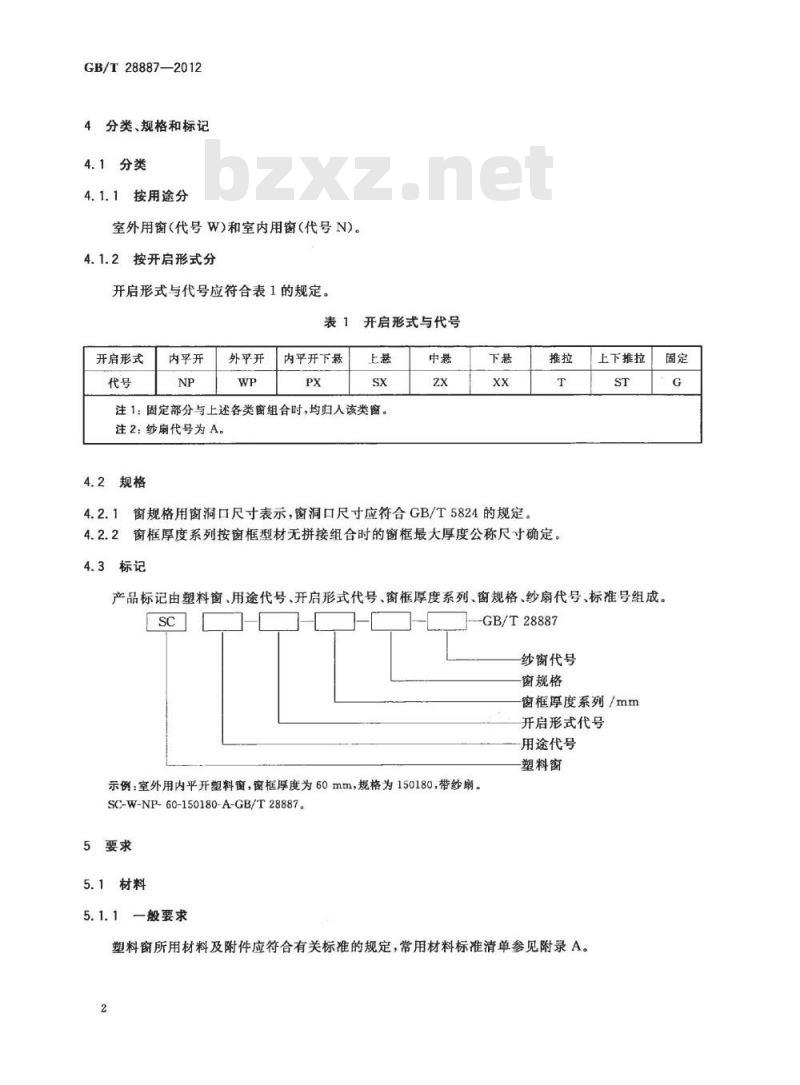 GB/T 28887-2012 建筑用塑料窗