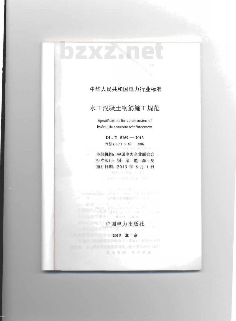 DL/T 5169-2013 水工混凝土钢筋施工规范