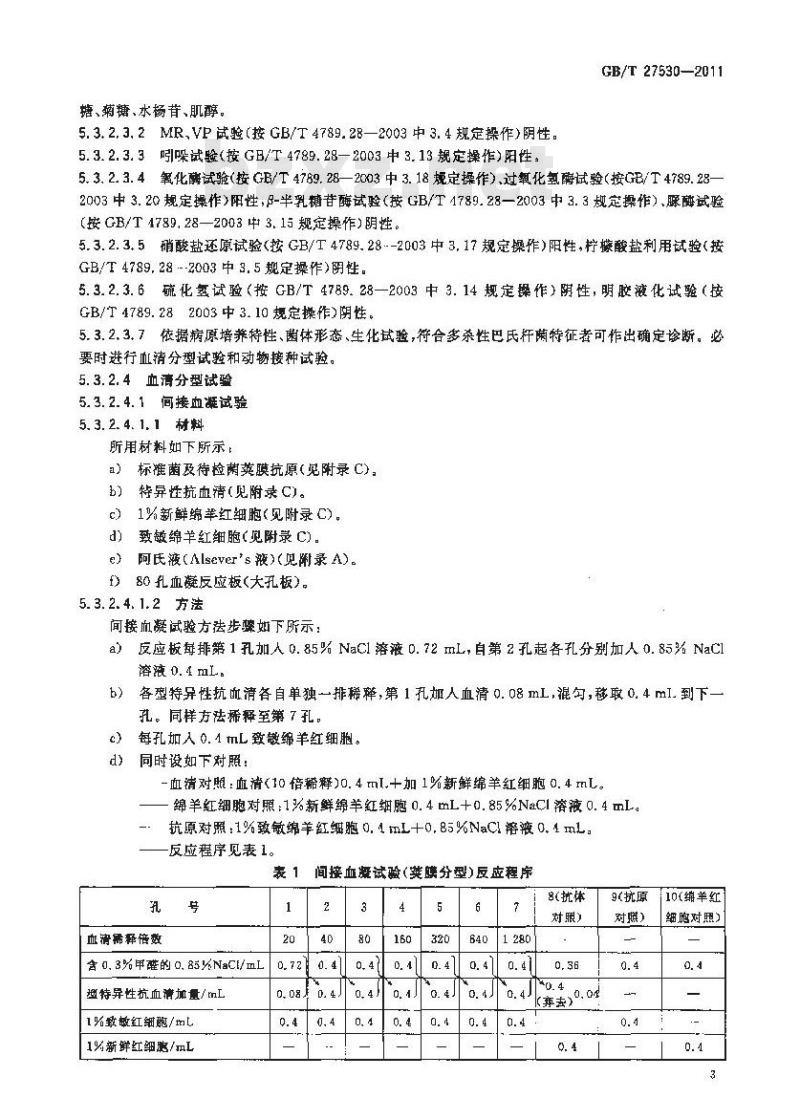 GB/T 27530-2011 牛出血性败血病诊断技术