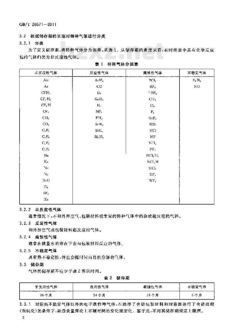 GB/T 26571-2011 特种气体储存期规范