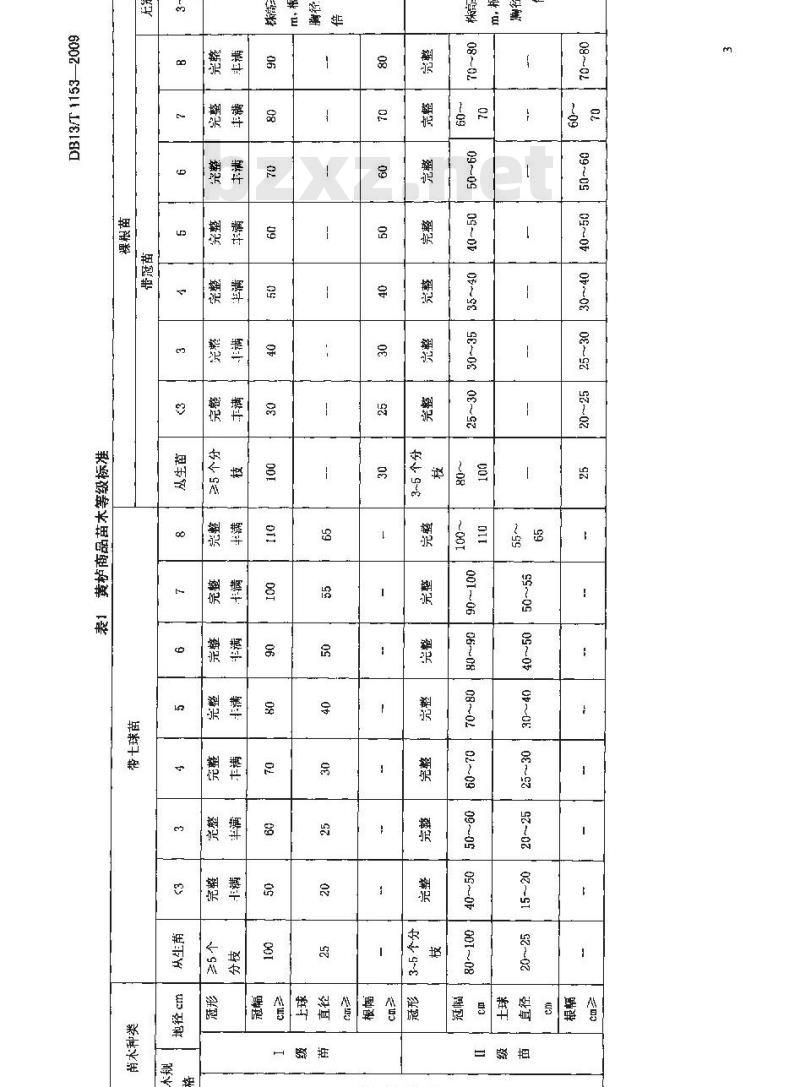 DB13/T 1153-2009 黄栌商品苗木质量分级