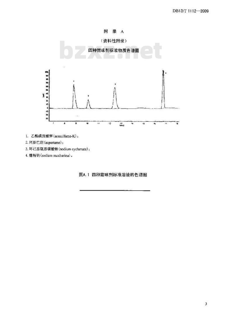 DB13/T 1112-2009 食品中四种甜味剂的测定方法 高效液相色谱法