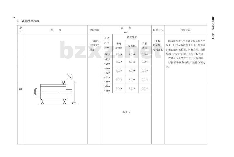 JB/T 3039-2011 组合机床镗削头 精度检验