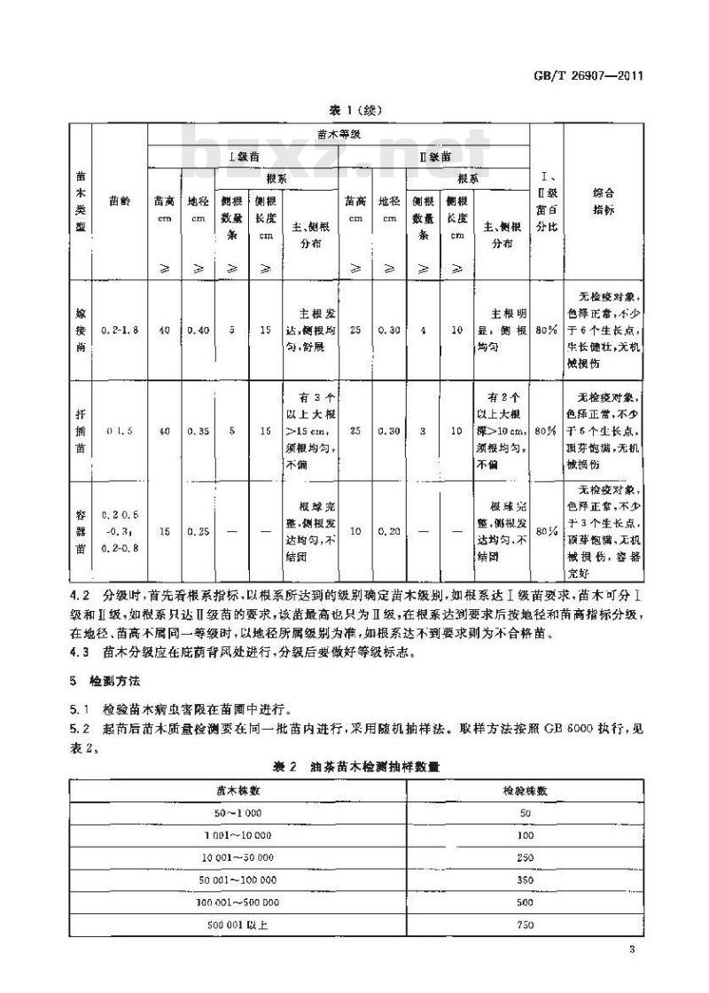 GB/T 26907-2011 油茶苗木质量分级